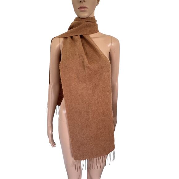 Luxury Cashmere Scarf Camel Brown Nordstrom Rack Quiet Luxury Minimalist Soft - Picture 1 of 5